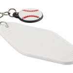Baseball Motel Keychain - SM-2285WHFront Baseball Motel Keychain - SM-2285WHFront