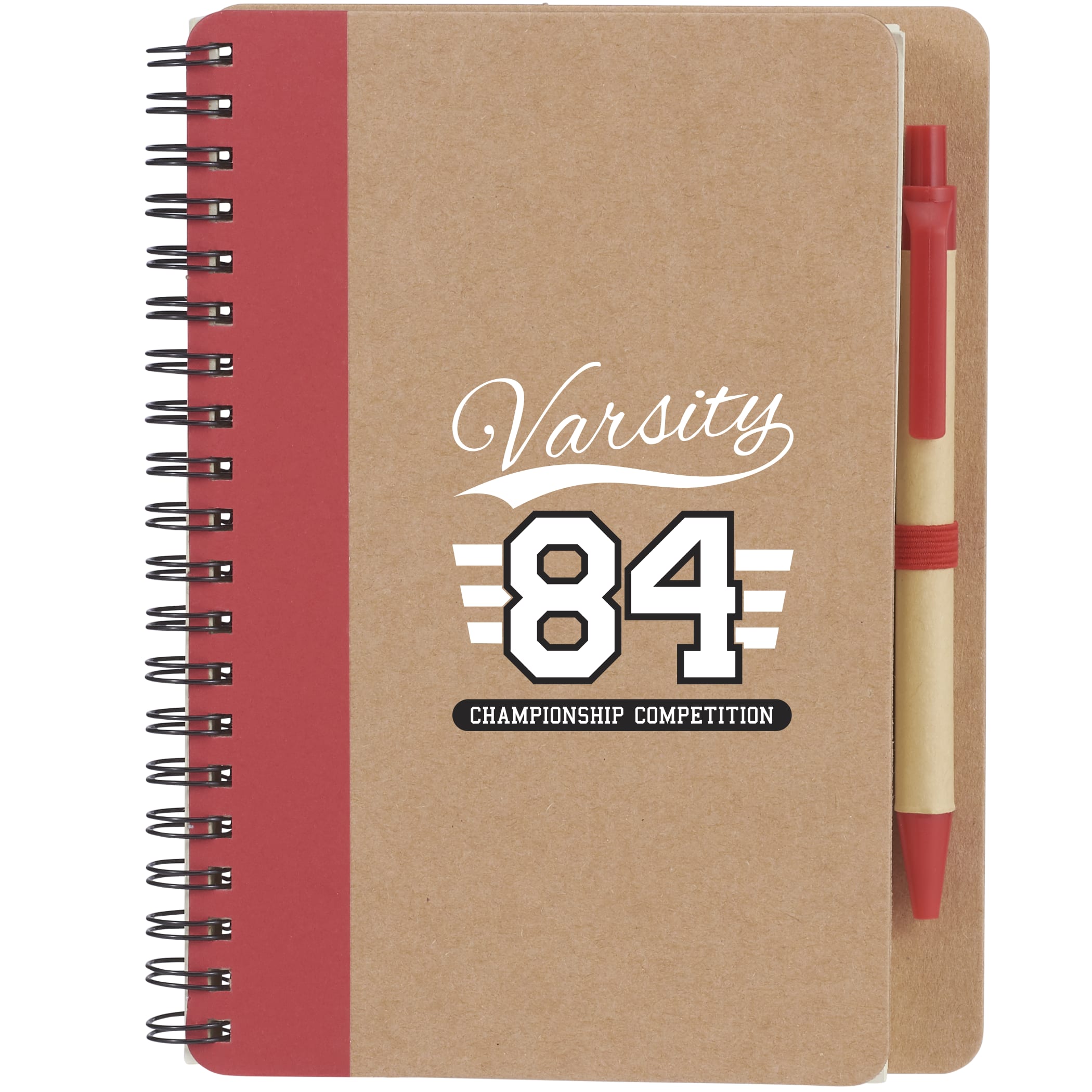 5'' x 7'' FSC® Mix Eco-Friendly Spiral Notebook with Pen 1