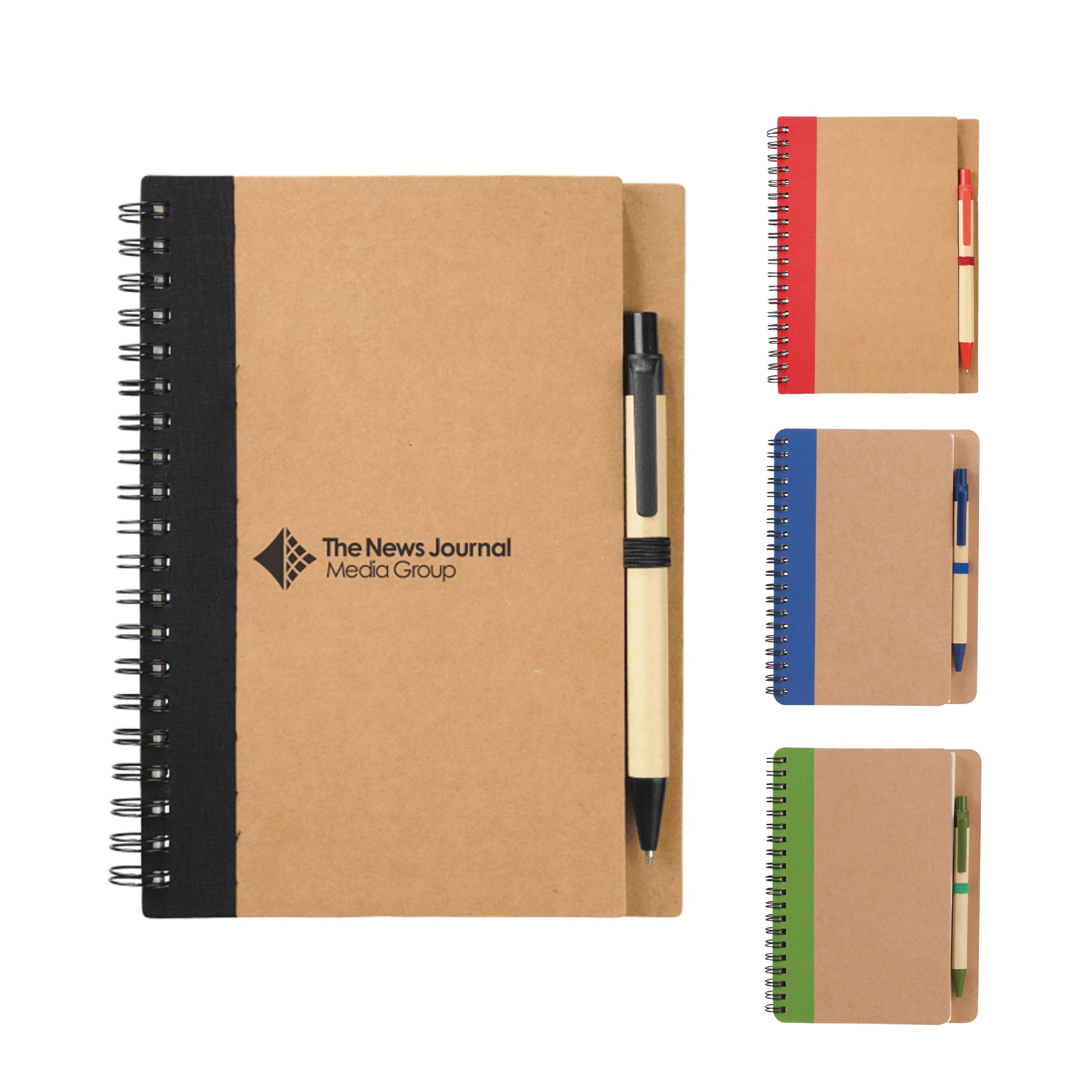 5'' x 7'' FSC® Mix Eco-Friendly Spiral Notebook with Pen 1