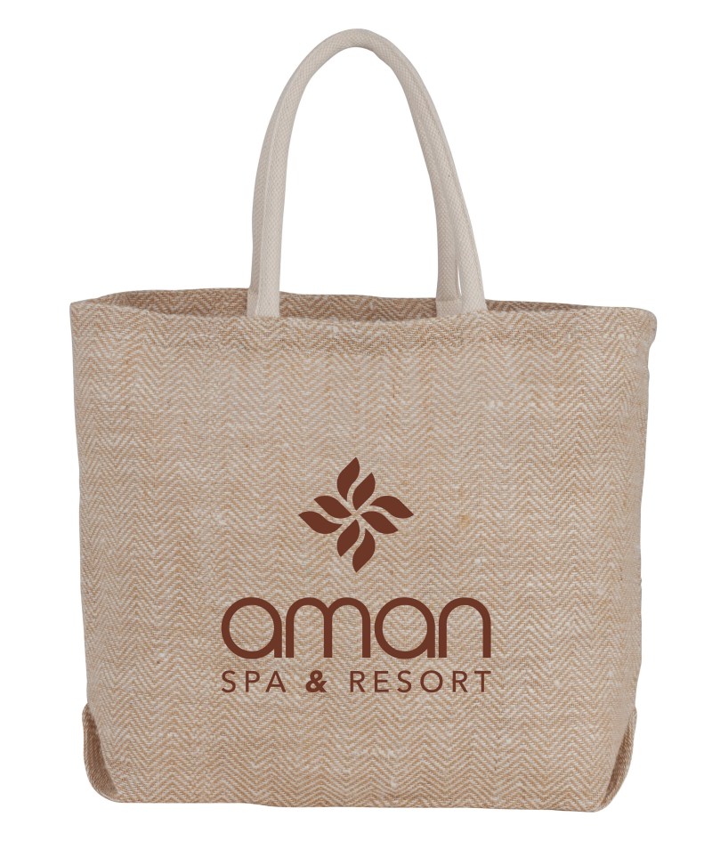 Herringbone Jute Tote 1 Herringbone Jute Tote 1