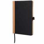 5.5'' x 8.5'' Recycled PET and Cork Bound Journal - SM-5313BKAngle-Left 5.5'' x 8.5'' Recycled PET and Cork Bound Journal - SM-5313BKAngle-Left