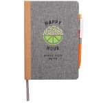 5.5'' x 8.5'' Recycled PET and Cork Bound Journal - SM-5313GYFront 5.5'' x 8.5'' Recycled PET and Cork Bound Journal - SM-5313GYFront