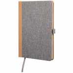 5.5'' x 8.5'' Recycled PET and Cork Bound Journal - SM-5313GYAngle-Left 5.5'' x 8.5'' Recycled PET and Cork Bound Journal - SM-5313GYAngle-Left