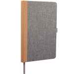 5.5'' x 8.5'' Recycled PET and Cork Bound Journal - SM-5313GYAngle-Right 5.5'' x 8.5'' Recycled PET and Cork Bound Journal - SM-5313GYAngle-Right