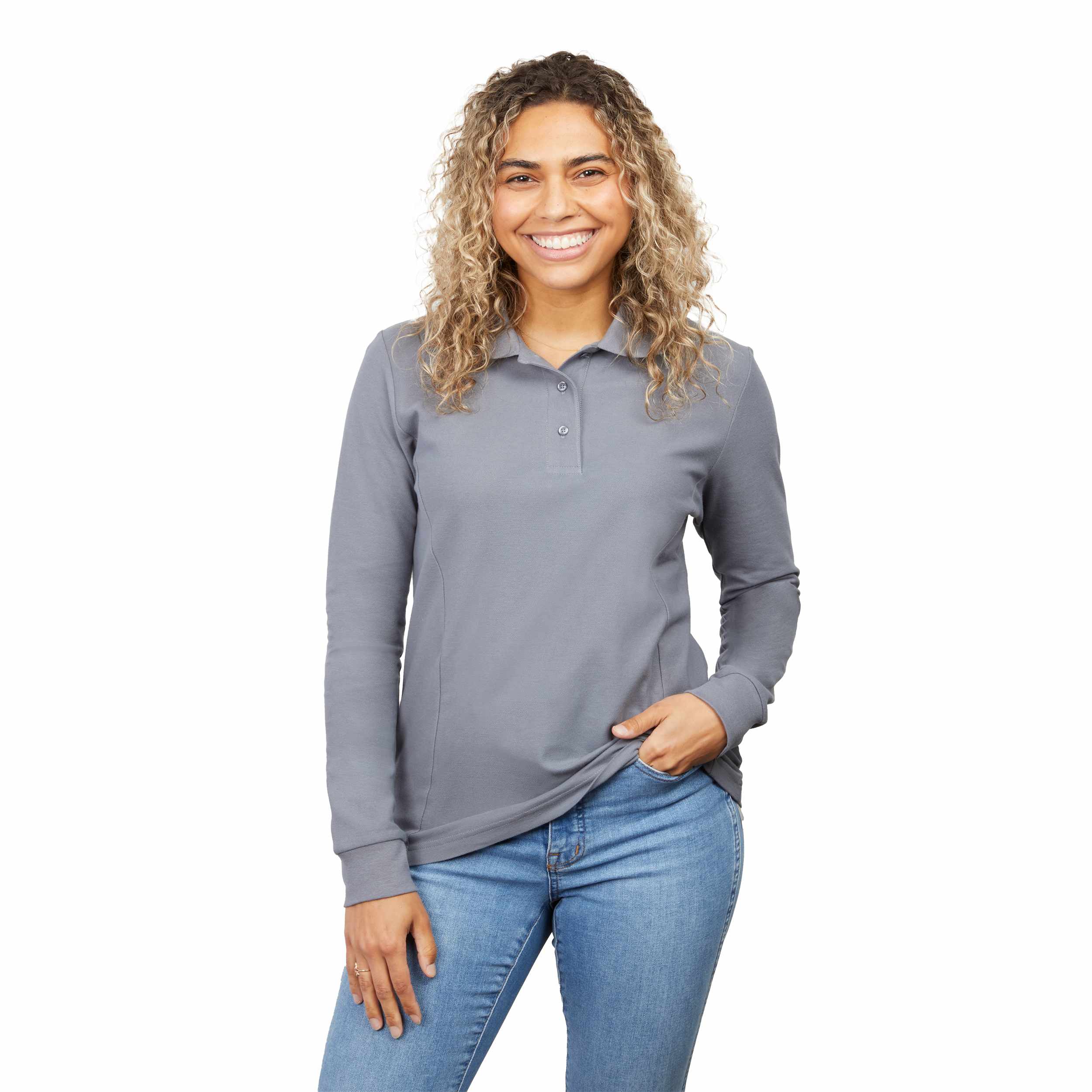 Women's PALO Long Sleeve 100% Cotton Pique Polo 1