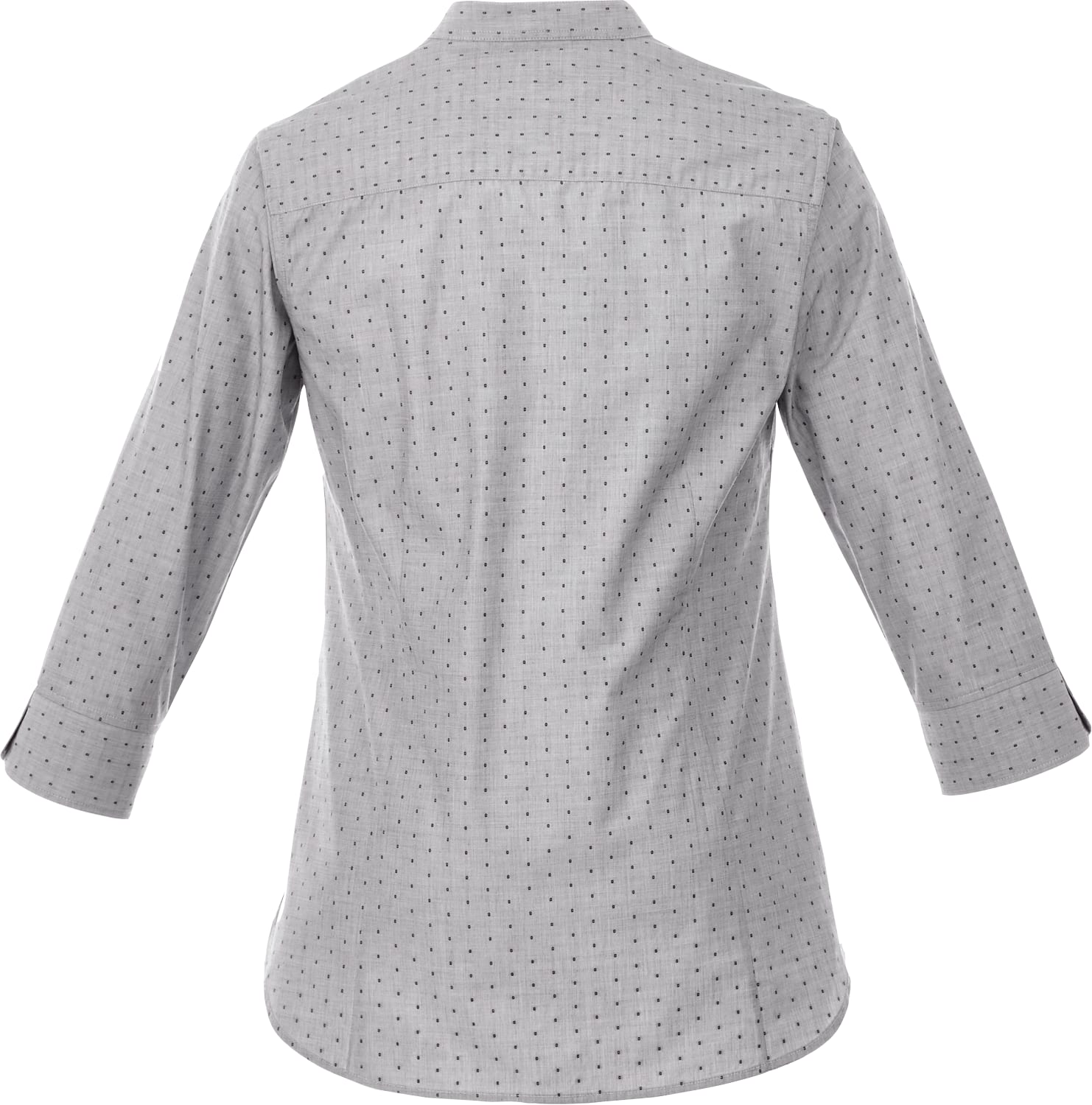 Women's HUNTINGTON Three Quarter Sleeve Dotted Mandarin Collar Button Up Shirt 1