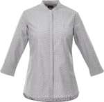 Women's HUNTINGTON Three Quarter Sleeve Dotted Mandarin Collar Button Up Shirt - TM97601991Front Women's HUNTINGTON Three Quarter Sleeve Dotted Mandarin Collar Button Up Shirt - TM97601991Front