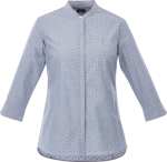 Women's HUNTINGTON Three Quarter Sleeve Dotted Mandarin Collar Button Up Shirt 2 Women's HUNTINGTON Three Quarter Sleeve Dotted Mandarin Collar Button Up Shirt 2