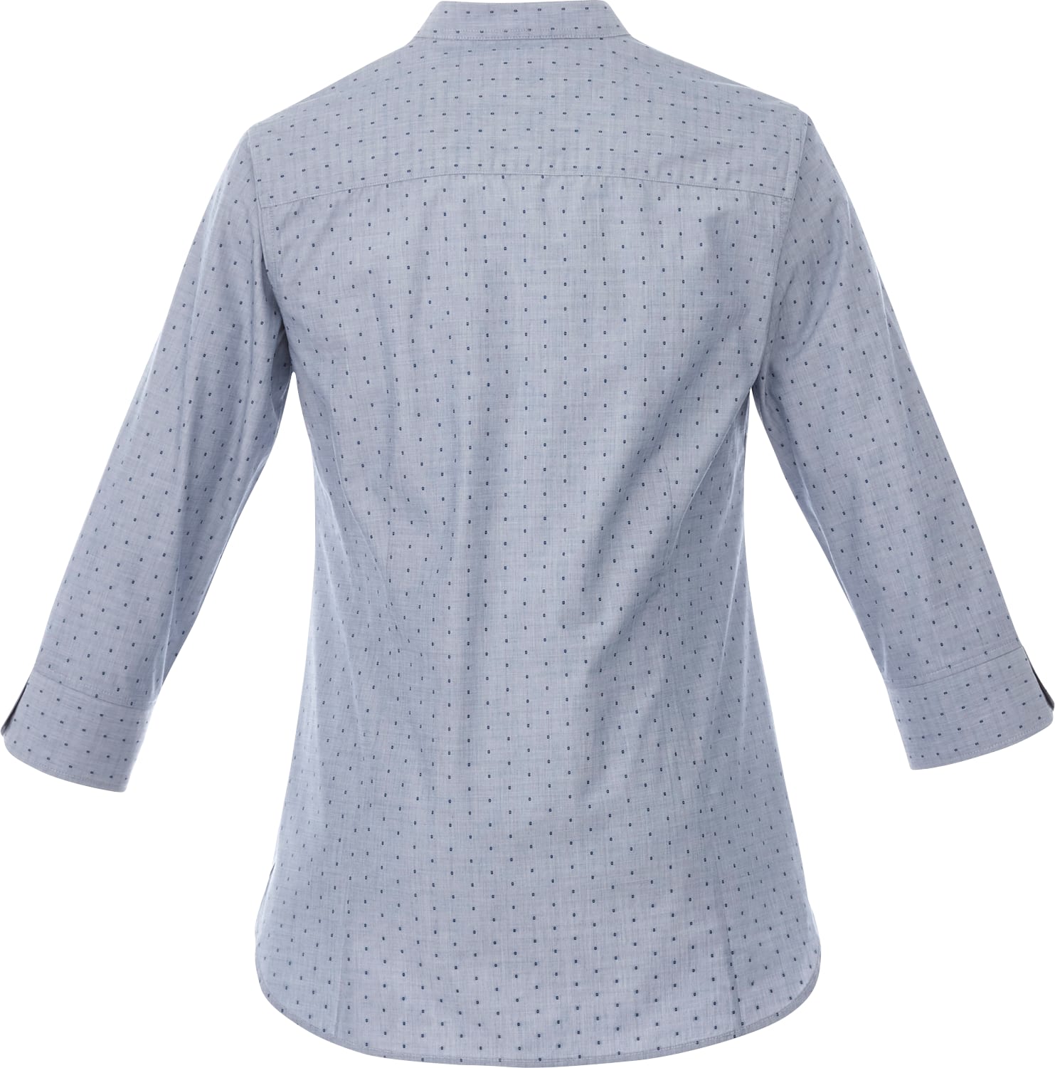 Women's HUNTINGTON Three Quarter Sleeve Dotted Mandarin Collar Button Up Shirt 1