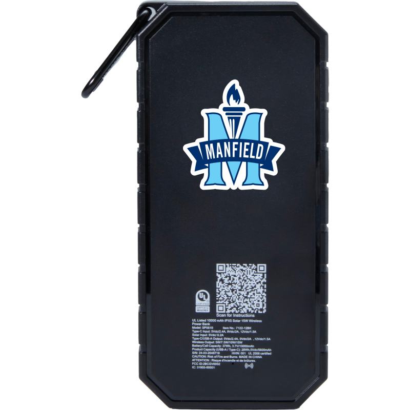 UL Listed 10,000 IPX5 Solar 15W Wireless Power Bank 1 UL Listed 10,000 IPX5 Solar 15W Wireless Power Bank 1