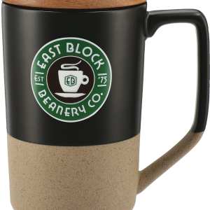 Tahoe Tea & Coffee Ceramic Mug with Wood Lid 16oz 1 Tahoe Tea & Coffee Ceramic Mug with Wood Lid 16oz 1