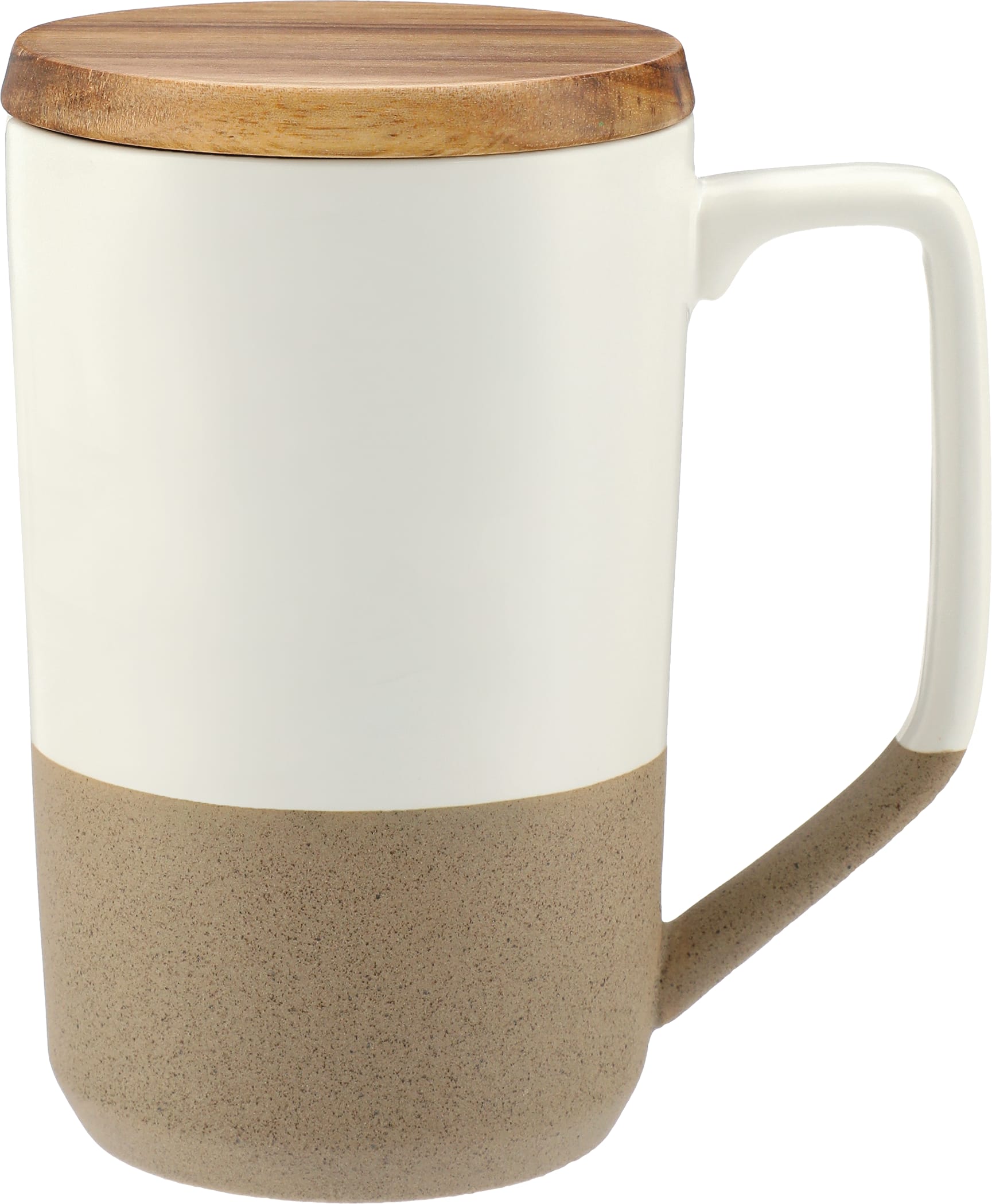 Tahoe Tea & Coffee Ceramic Mug with Wood Lid 16oz 1