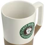 Tahoe Tea & Coffee Ceramic Mug with Wood Lid 16oz - White Logo Top Tahoe Tea & Coffee Ceramic Mug with Wood Lid 16oz - White Logo Top
