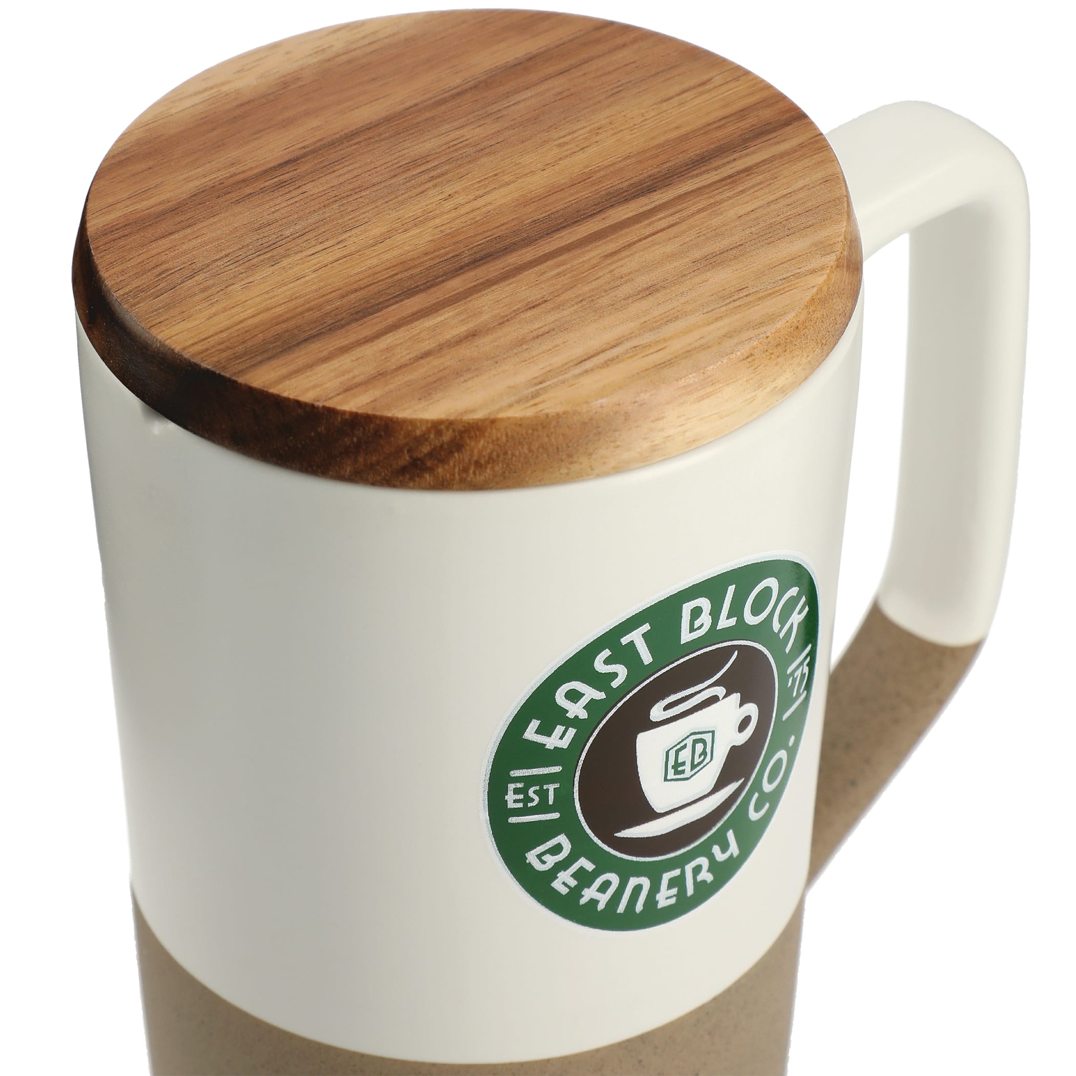 Tahoe Tea & Coffee Ceramic Mug with Wood Lid 16oz 1