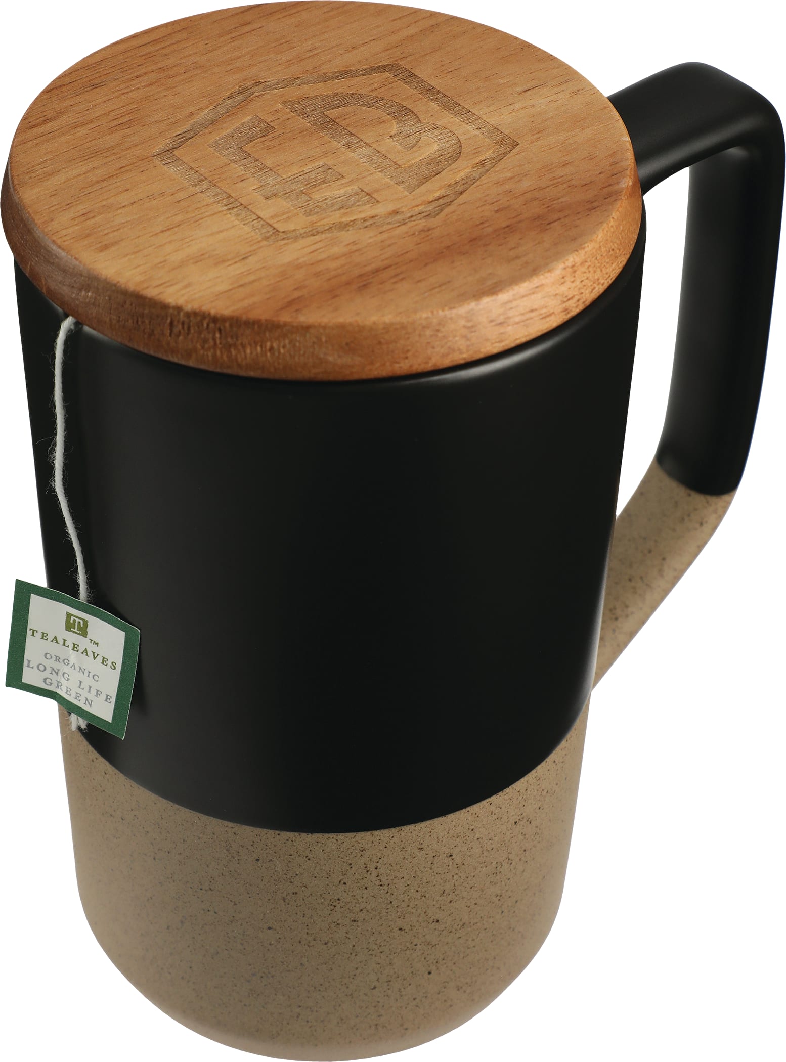Tahoe Tea & Coffee Ceramic Mug with Wood Lid 16oz 1
