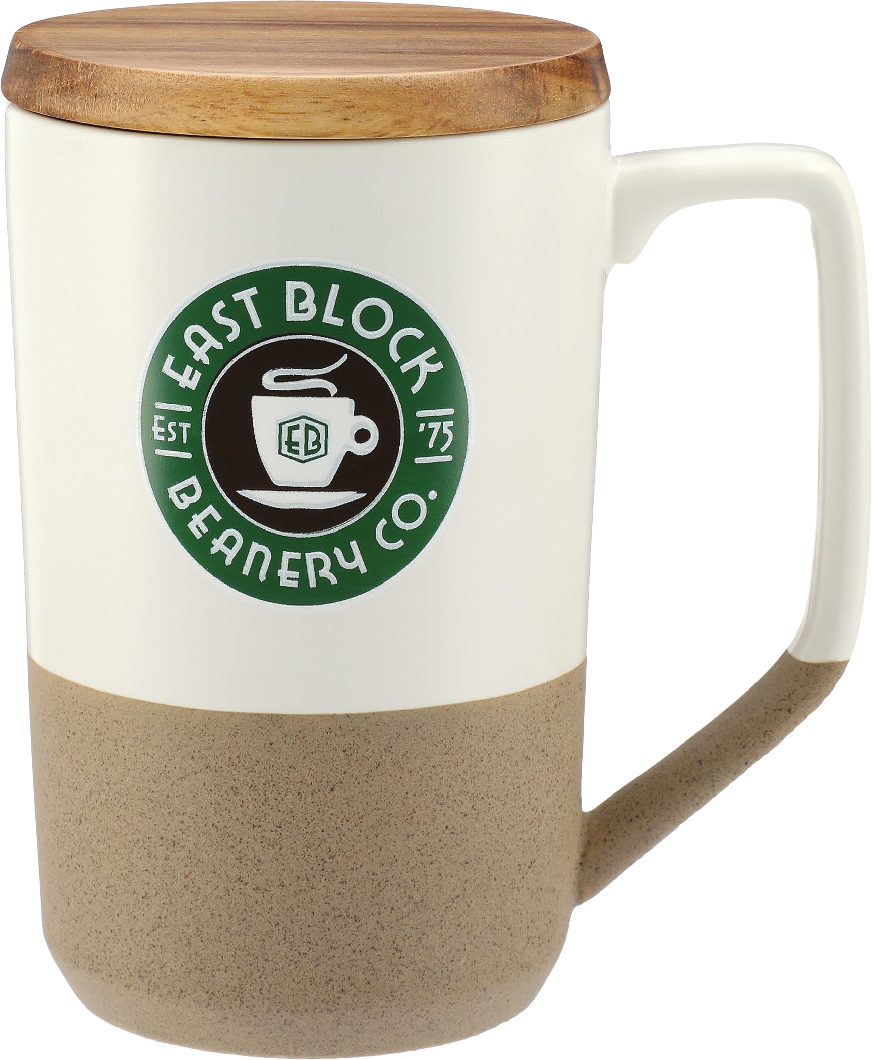 Tahoe Tea & Coffee Ceramic Mug with Wood Lid 16oz 1