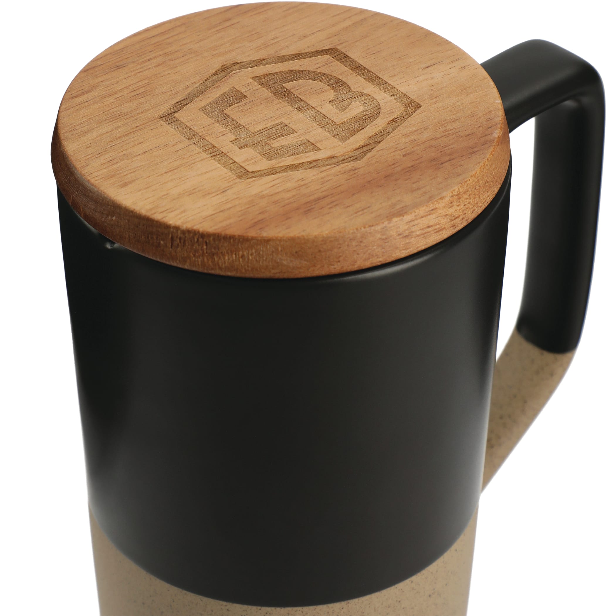Tahoe Tea & Coffee Ceramic Mug with Wood Lid 16oz 1