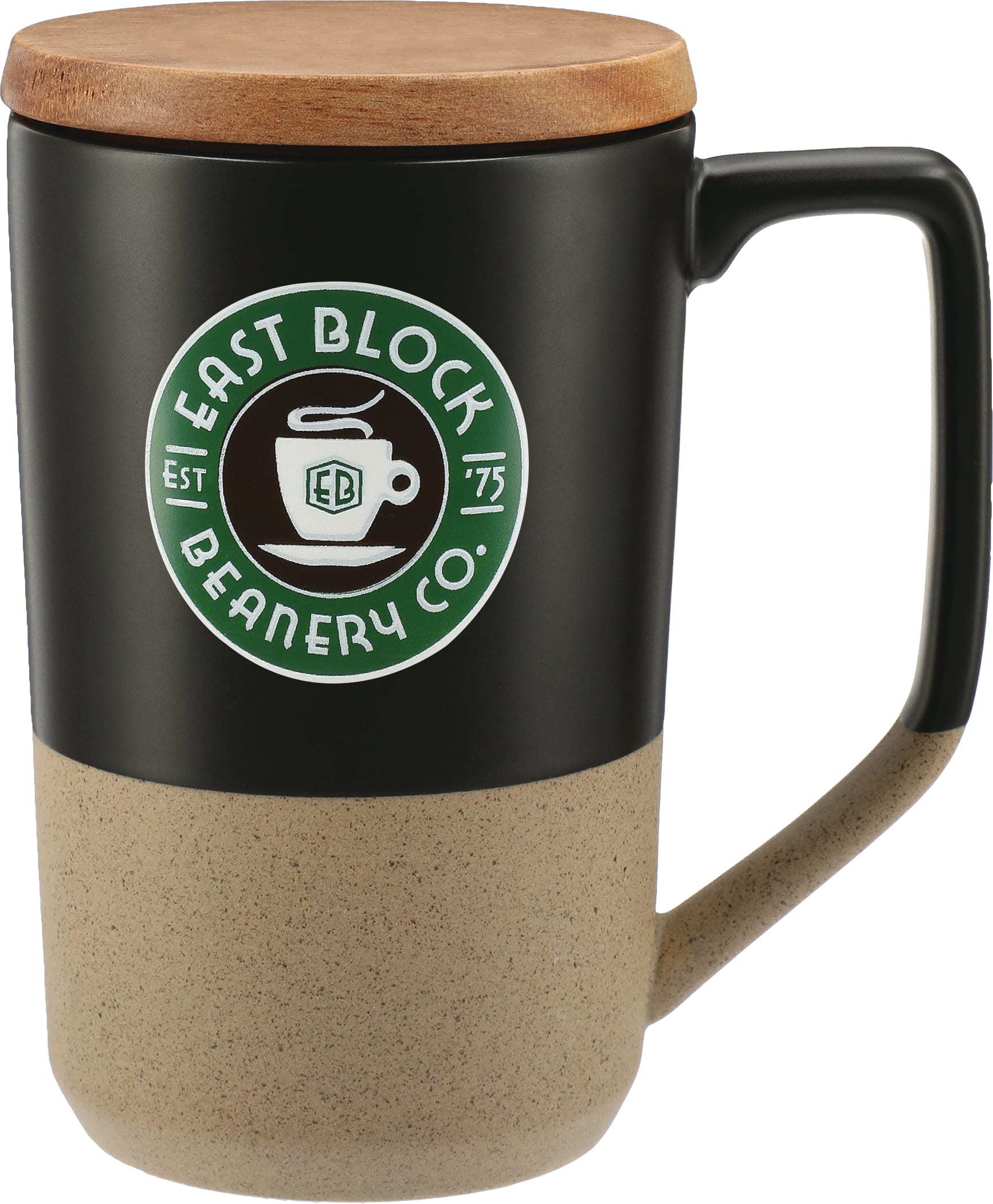 Tahoe Tea & Coffee Ceramic Mug with Wood Lid 16oz 1