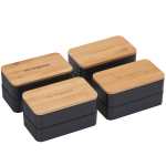 Stackable Bamboo Fiber Bento Box - 1033-85BKAngle-Right Stackable Bamboo Fiber Bento Box - 1033-85BKAngle-Right
