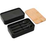 Stackable Bamboo Fiber Bento Box - 1033-85BKAngle-Right Stackable Bamboo Fiber Bento Box - 1033-85BKAngle-Right