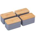 Stackable Bamboo Fiber Bento Box - 1033-85BGAngle-Right Stackable Bamboo Fiber Bento Box - 1033-85BGAngle-Right