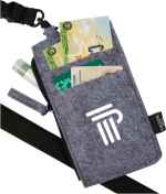 THE GOODS™ Recycled Felt Lanyard Wallet - SM-5782CAAngle-Left THE GOODS™ Recycled Felt Lanyard Wallet - SM-5782CAAngle-Left