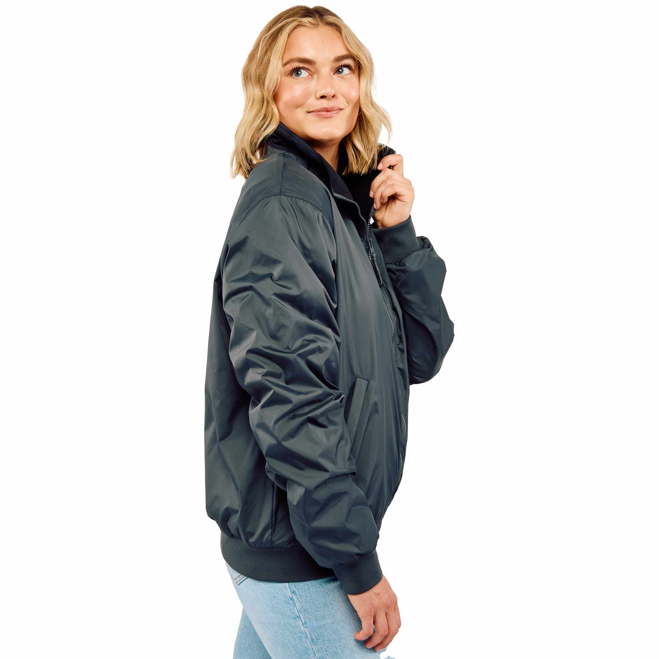 Gender Neutral BELFORD Eco Fleece Lined Full Zip Bomber Jacket 2