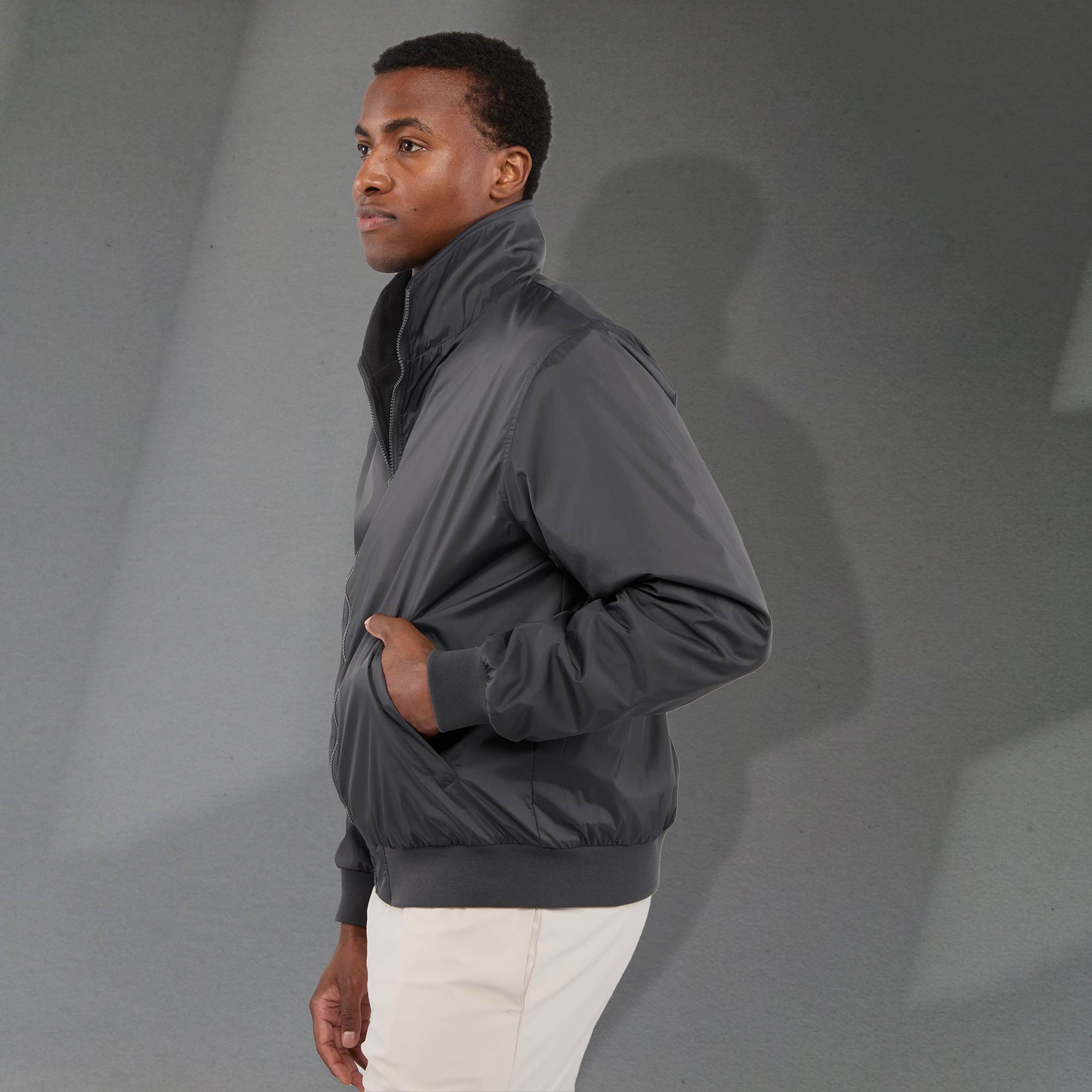 Gender Neutral BELFORD Eco Fleece Lined Full Zip Bomber Jacket 2