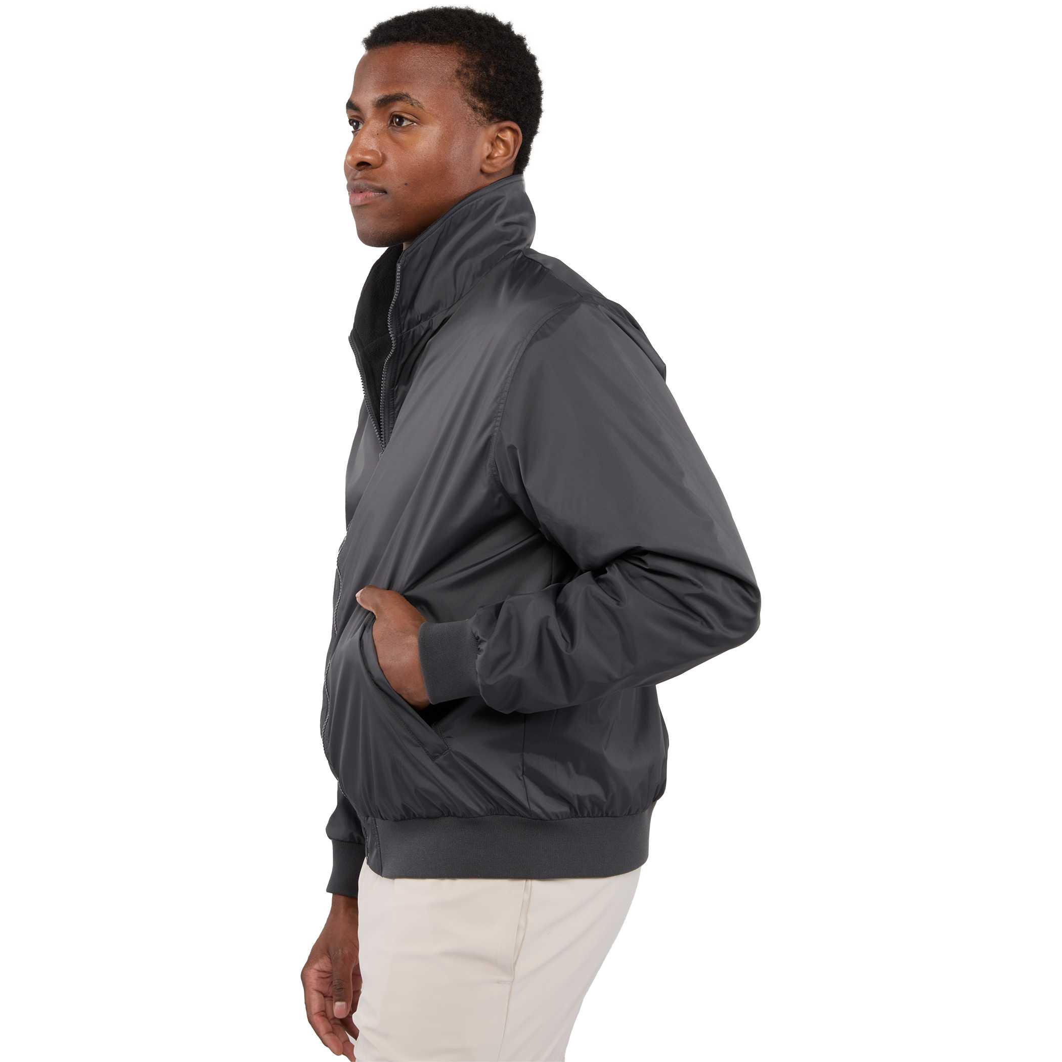 Gender Neutral BELFORD Eco Fleece Lined Full Zip Bomber Jacket 2