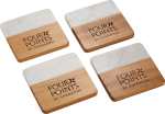 Marble and Bamboo Coaster Set - 1401-20NTWHAngle-Right Marble and Bamboo Coaster Set - 1401-20NTWHAngle-Right