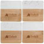 Marble and Bamboo Coaster Set - 1401-20NTWHFront Marble and Bamboo Coaster Set - 1401-20NTWHFront