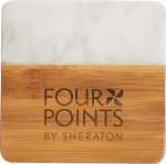 Marble and Bamboo Coaster Set - 1401-20NTWHFront Marble and Bamboo Coaster Set - 1401-20NTWHFront