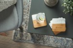 Marble and Bamboo Coaster Set - 1401-20NTWHFront Marble and Bamboo Coaster Set - 1401-20NTWHFront