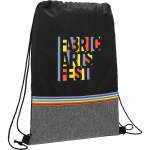 Rainbow rPET Drawstring Bag - SM-5923BKAngle-Right Rainbow rPET Drawstring Bag - SM-5923BKAngle-Right