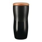 Reno Double Wall Ceramic Tumbler w/Wood Lid 10oz 2 Reno Double Wall Ceramic Tumbler w/Wood Lid 10oz 2