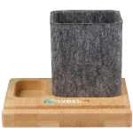 Recycled Felt & Bamboo Pen Holder 1 Recycled Felt & Bamboo Pen Holder 1