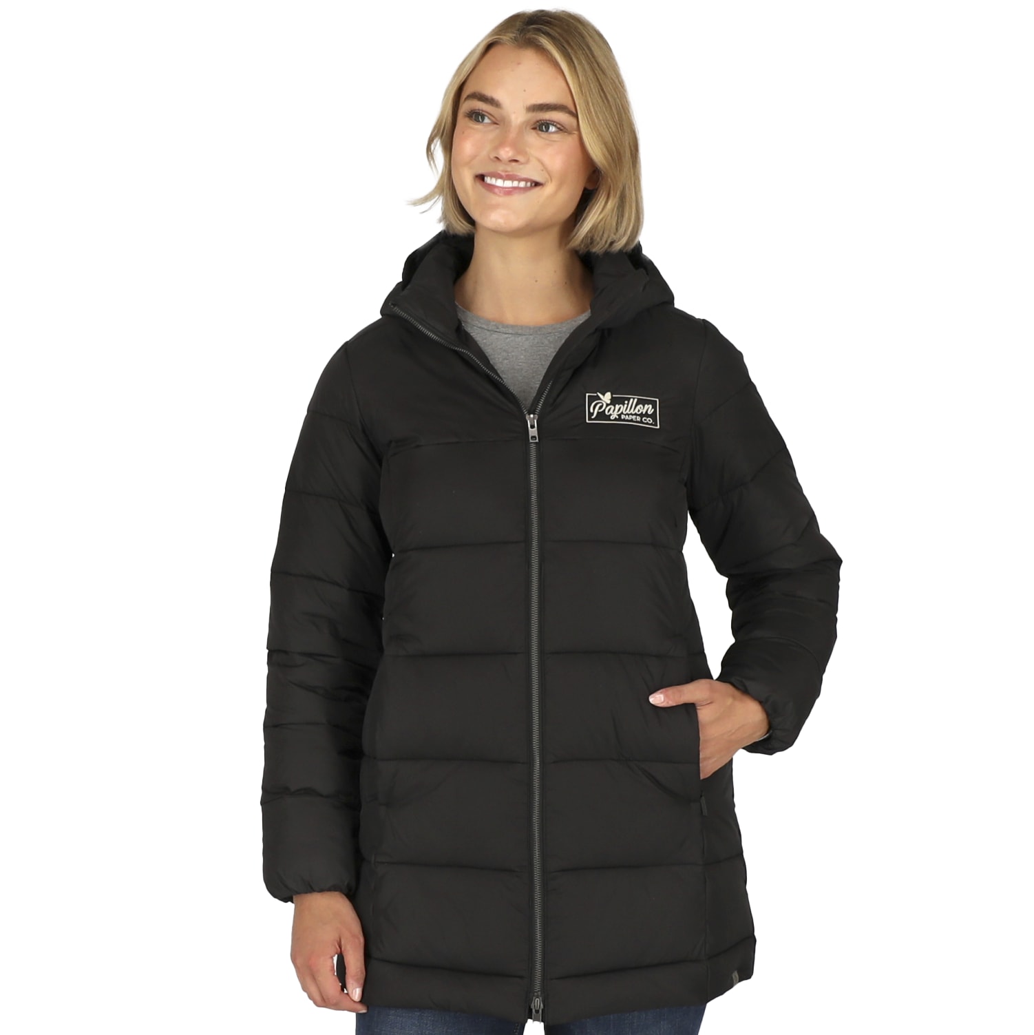 Womens GENEVA Eco Long Packable Insulated Jacket 1