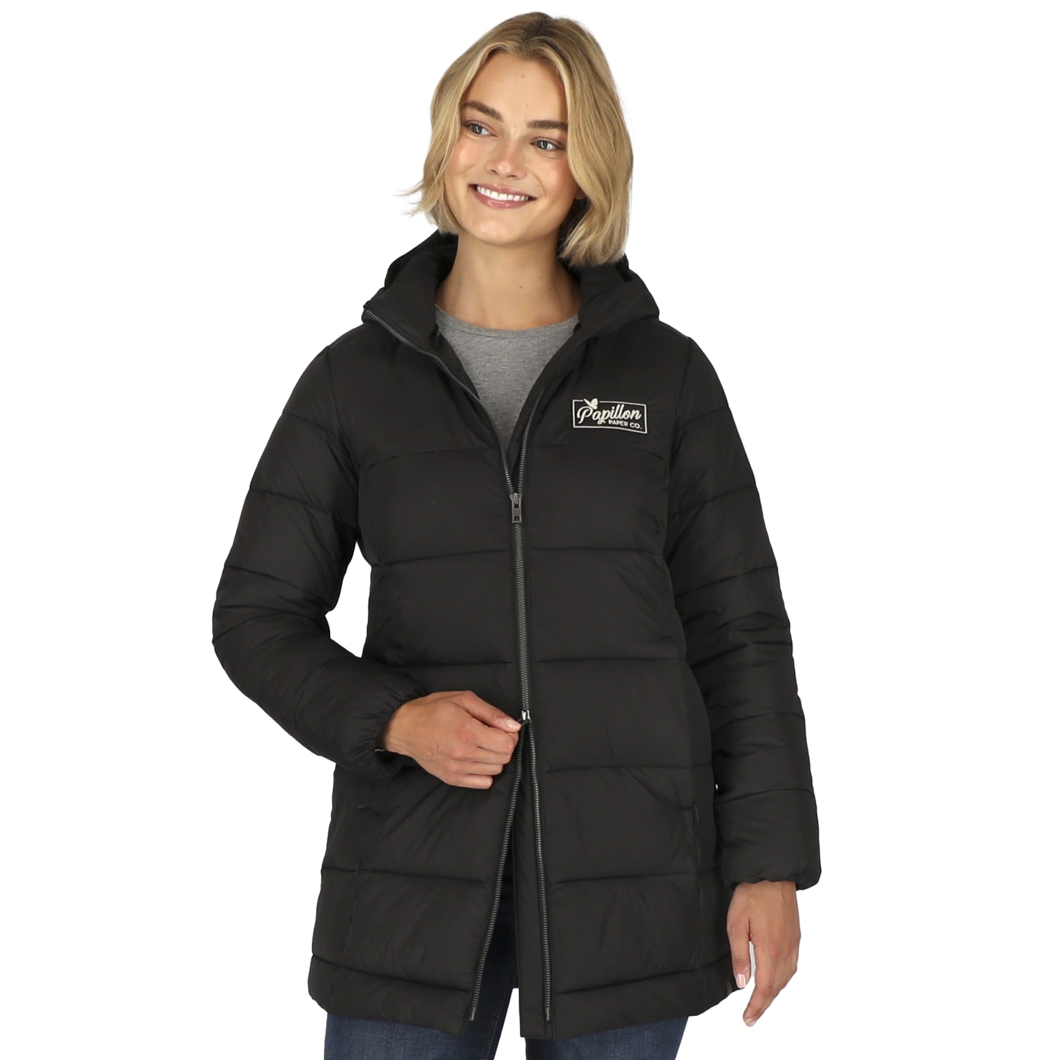 Womens GENEVA Eco Long Packable Insulated Jacket 1