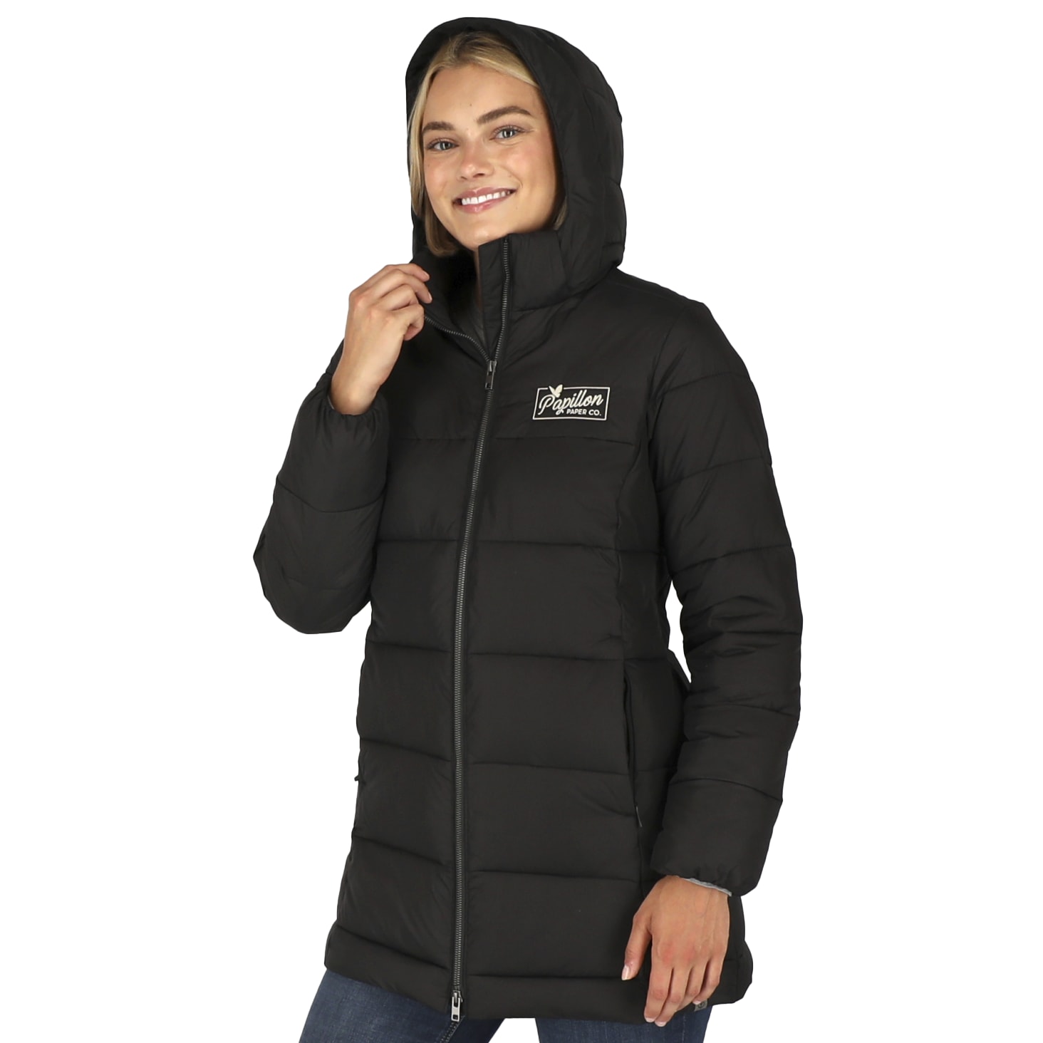 Womens GENEVA Eco Long Packable Insulated Jacket 1