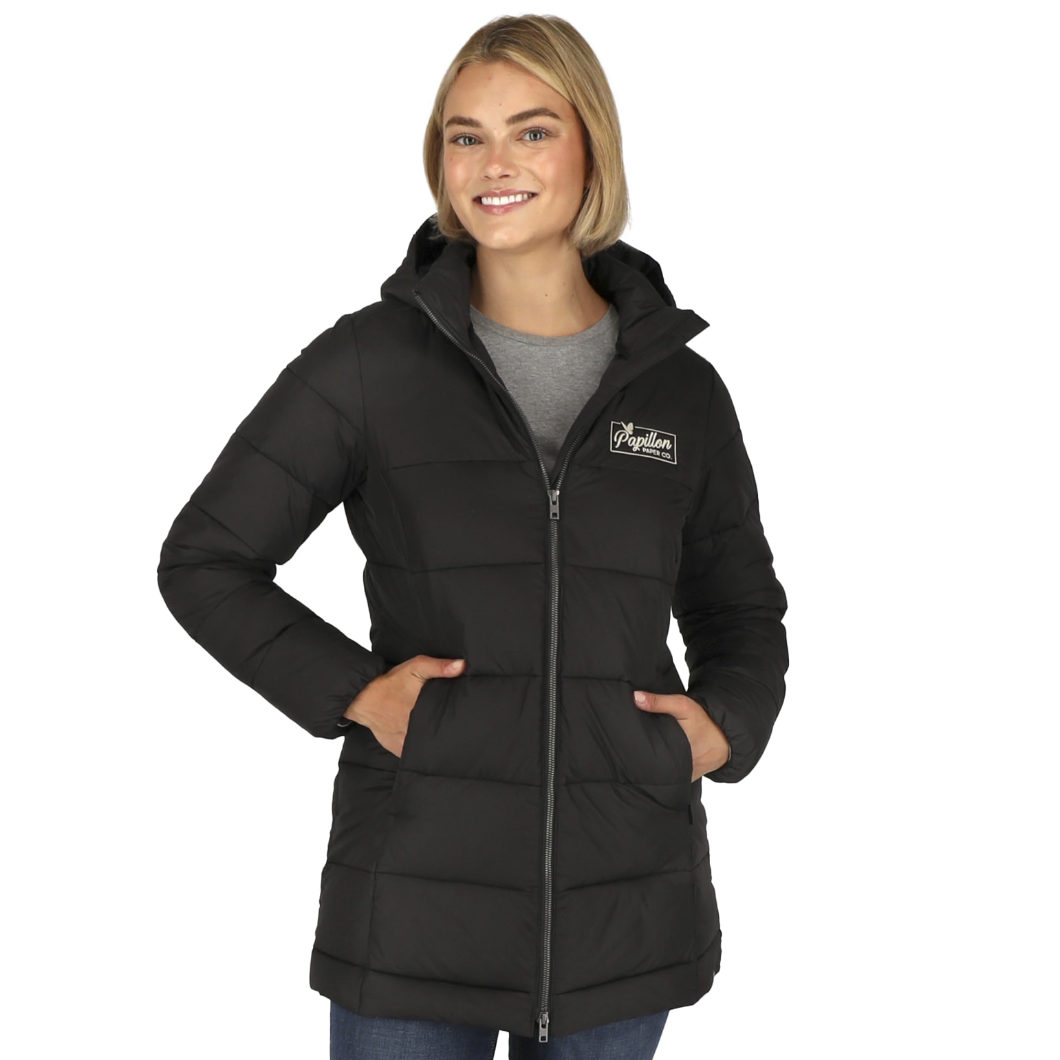 Womens GENEVA Eco Long Packable Insulated Jacket 1