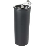 Kyser Recycled Vacuum Tumbler w/ Straw 20oz - 1602-36BKAngle-Left Kyser Recycled Vacuum Tumbler w/ Straw 20oz - 1602-36BKAngle-Left