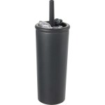 Kyser Recycled Vacuum Tumbler w/ Straw 20oz - 1602-36BKAngle-Left Kyser Recycled Vacuum Tumbler w/ Straw 20oz - 1602-36BKAngle-Left