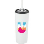 Kyser Recycled Vacuum Tumbler w/ Straw 20oz - 1602-36WHAngle-Left Kyser Recycled Vacuum Tumbler w/ Straw 20oz - 1602-36WHAngle-Left