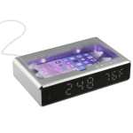 UV Sanitizer Desk Clock with Wireless Charging - 7143-18SL Angle-Right UV Sanitizer Desk Clock with Wireless Charging - 7143-18SL Angle-Right