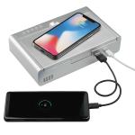 UV Sanitizer Desk Clock with Wireless Charging - 7143-18SL Back UV Sanitizer Desk Clock with Wireless Charging - 7143-18SL Back
