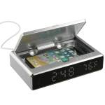 UV Sanitizer Desk Clock with Wireless Charging - 7143-18SL Back UV Sanitizer Desk Clock with Wireless Charging - 7143-18SL Back