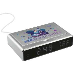 UV Sanitizer Desk Clock with Wireless Charging 1 UV Sanitizer Desk Clock with Wireless Charging 1