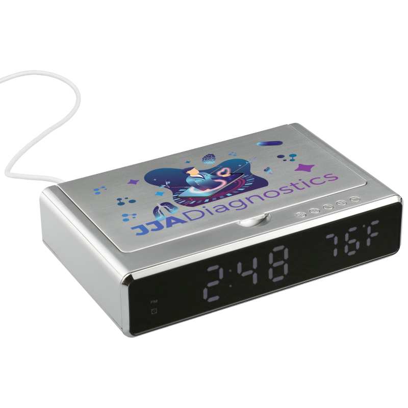 UV Sanitizer Desk Clock with Wireless Charging 1 UV Sanitizer Desk Clock with Wireless Charging 1