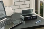 UV Sanitizer Desk Clock with Wireless Charging - 7143-18SL Angle-Right UV Sanitizer Desk Clock with Wireless Charging - 7143-18SL Angle-Right