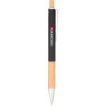 Bamboo and Recycled Aluminum Soft Touch Ballpoint - SM-5205BKFront Bamboo and Recycled Aluminum Soft Touch Ballpoint - SM-5205BKFront